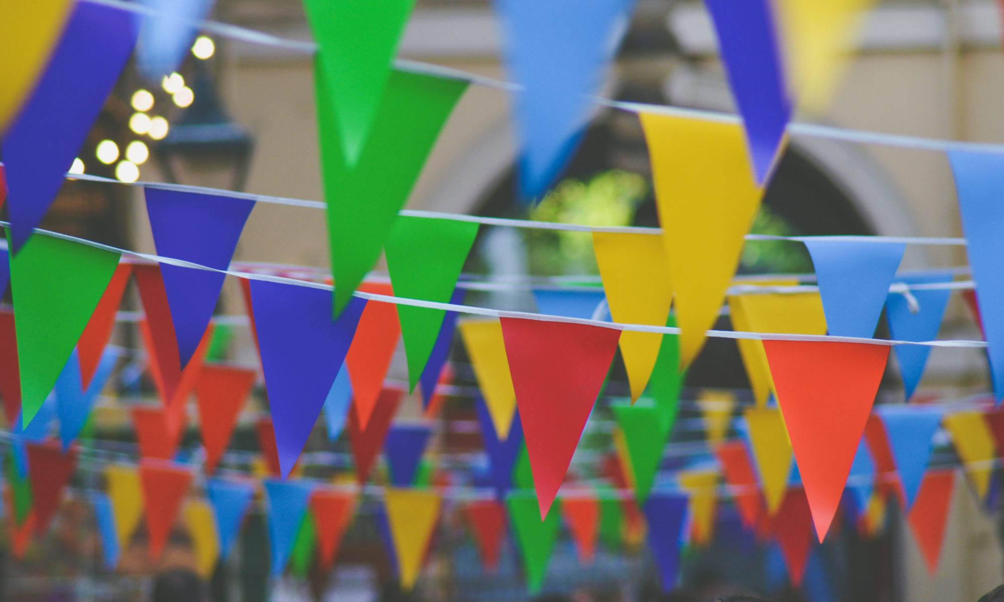 Colorful flag streamers